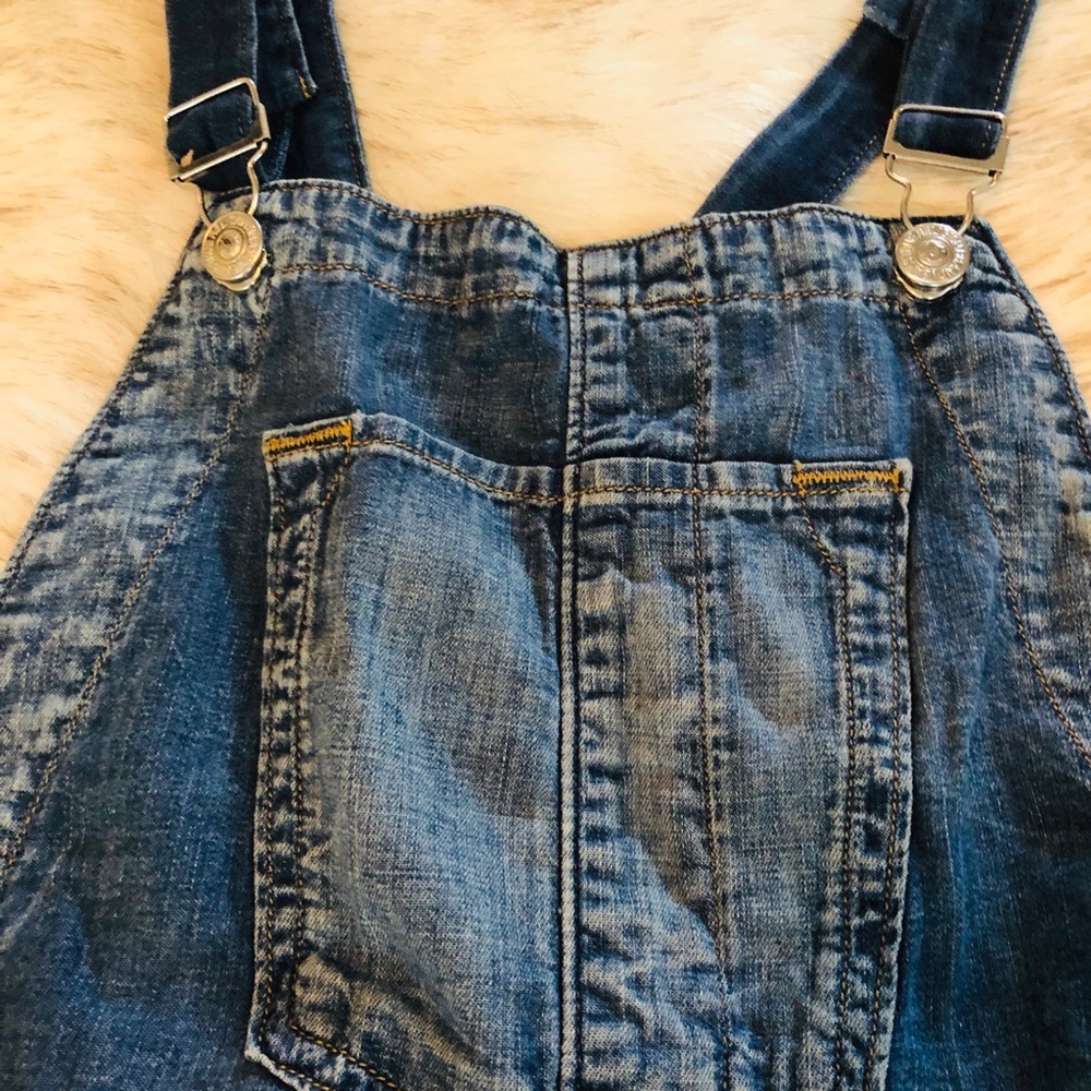 True Religion crop denim overalls